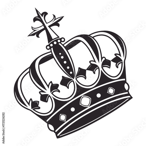 Kings crown icon set silhouette collection. Black vector illustration design.