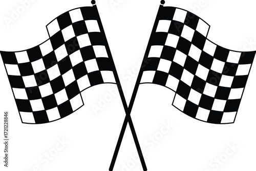 Two Crossed Checkered Flags A Symbol of Racing Triumph and Victory