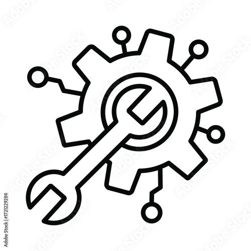 Configuration Setting doodle icon EPS 10 file