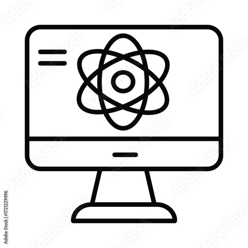 Quantum Computer doodle icon EPS 10 file