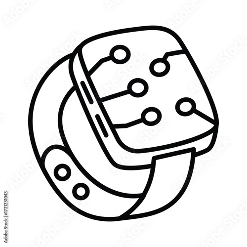 Watch Processor doodle icon EPS 10 file