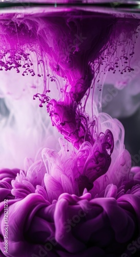 Abstract Purple Ink in Water Swirling Colors Fluid Art Photography