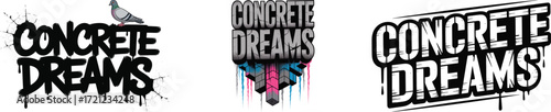 Three concrete dreams designs with different styles shown