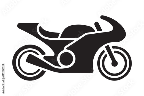 Biker Riding Vintage Motorcycle – Black and White Art