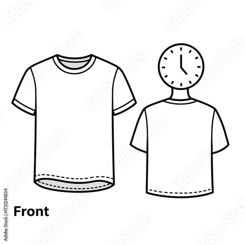 Front and Back White T-Shirt Mockup Vector