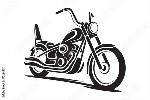 Biker Riding Vintage Motorcycle – Black and White Art