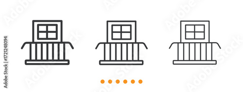 Balcony icon. Thin line icon vector