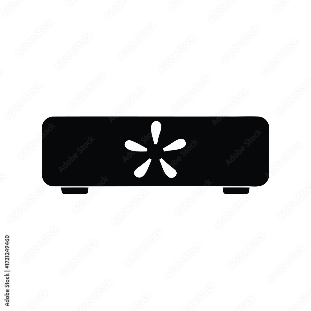 Fototapeta premium Black box design with flower pattern isolated on white background