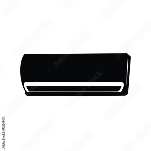 A simple black and white depiction of an air conditioning unit