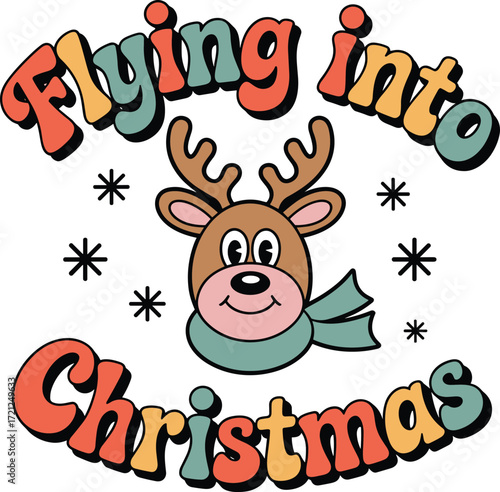 Cute reindeer ready for Christmas fun festive design