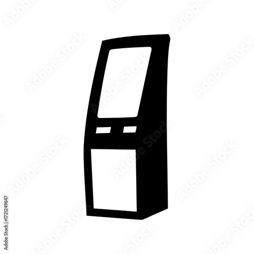 Minimalist Illustration of an Automated Teller Machine in Black and White
