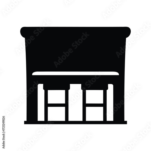 A vintage looking saloon bar illustration in black, a simple silhouette