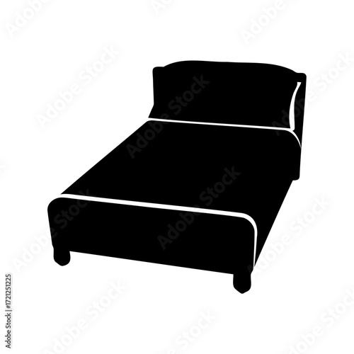 Elegant silhouette of a classic bed with a curved headboard design