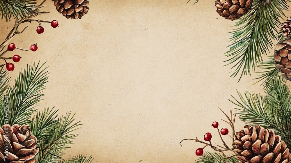 Fototapeta premium Rustic Holiday Invitation Background