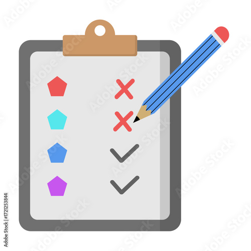 Checklist With Pencil Illustration
