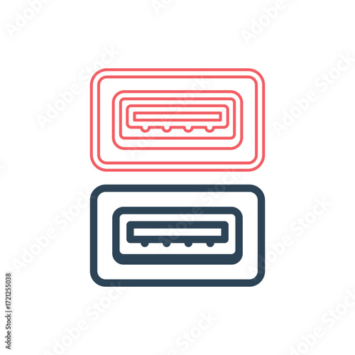 USB port vector illustration icons set