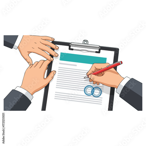 Businesspeople Signing Contract Document.
