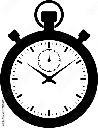 stopwatch timer stencil icon silhouette vector illustration.