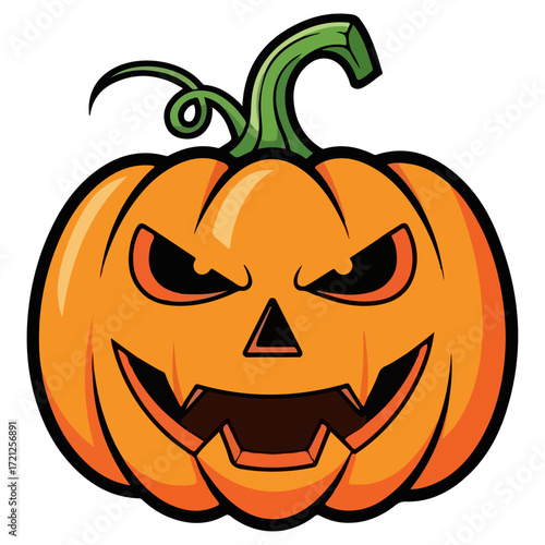 Halloween Pumpkin with Scary Face.
