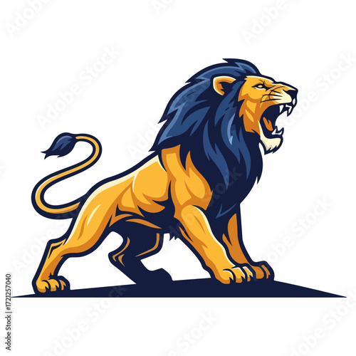 Majestic Roaring Lion King Animal Wildlife.