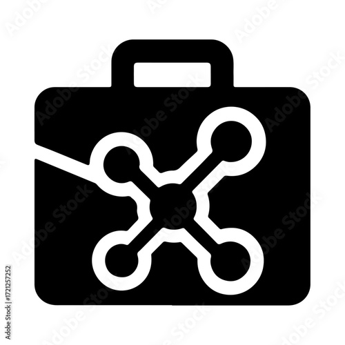 AI briefcase icon, neural network business tool, intelligent work management, smart professional system, automated business analytics, machine learning productivity
