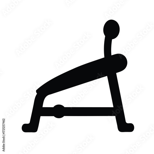 Silhouette of Abdominal Exercise Bench for SitUps, Promoting Core Strength