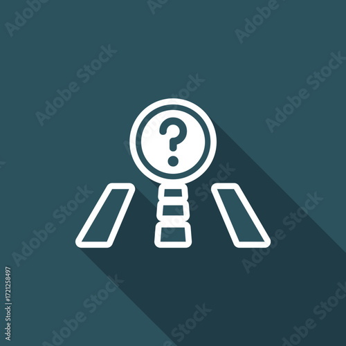 Vector illustration of modern icon depicting a concept of unknown road
