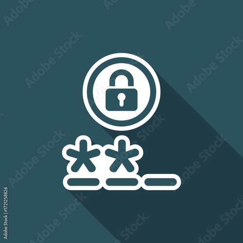 Vector illustration of single isolated password access icon