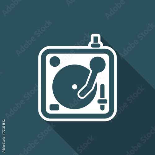 Vector illustration of single isolated turntable icon