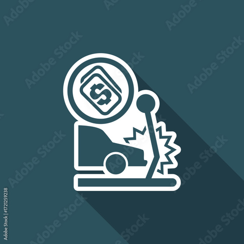 Vector illustration of single isolated car crash icon
