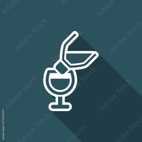 Vector illustration of single isolated wine pour icon