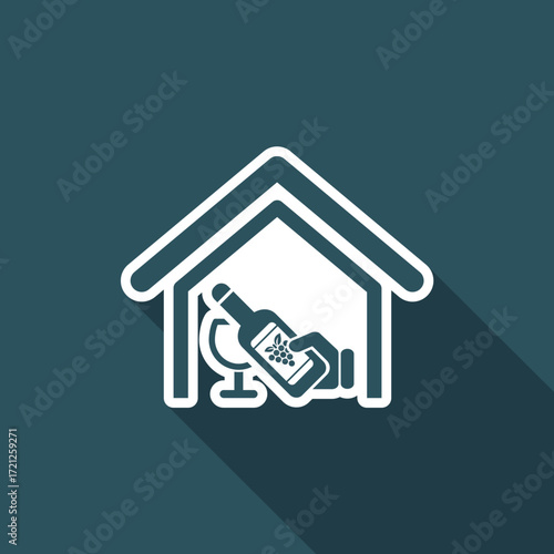 Vector illustration of single isolated wine icon