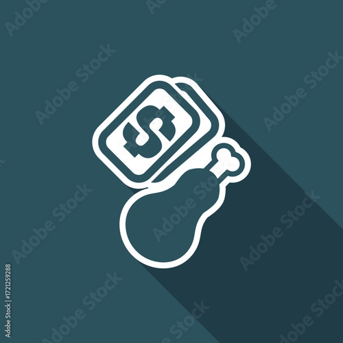 Vector illustration of single isolated food sale icon