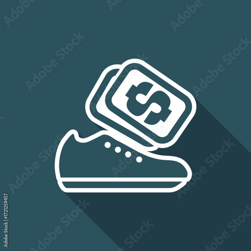 Vector illustration of single isolated shoes store icon