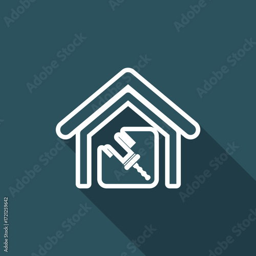 Vector illustration of single house paint icon