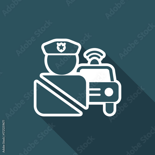 Vector illustration of single isolated police icon