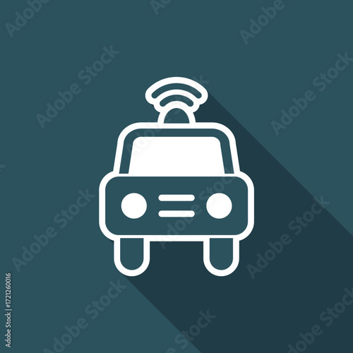 Vector illustration of single isolated police car icon