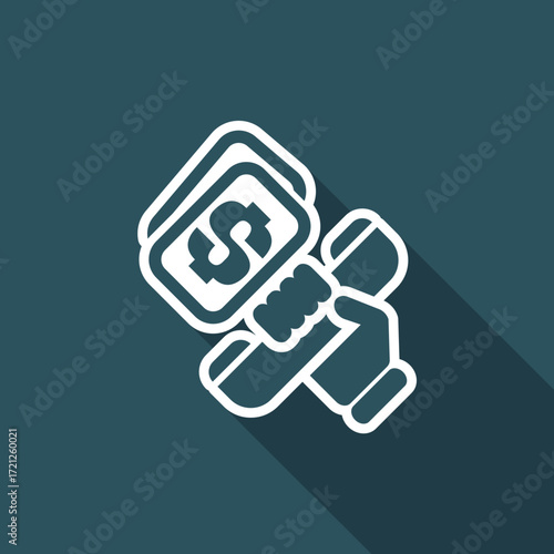 Vector illustration of single isolated phone cost icon