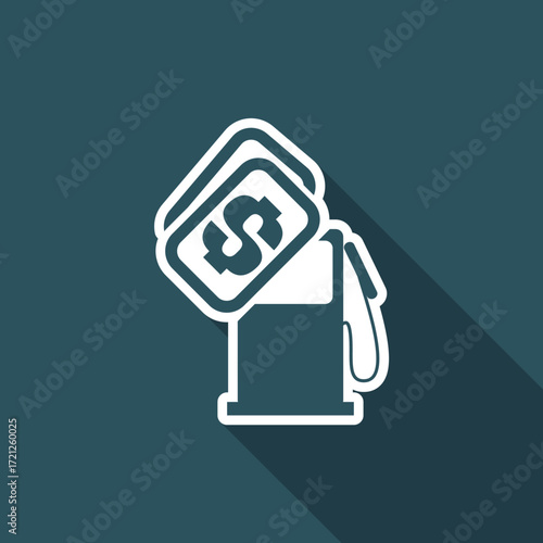 Vector illustration of single isolated fuel cost icon