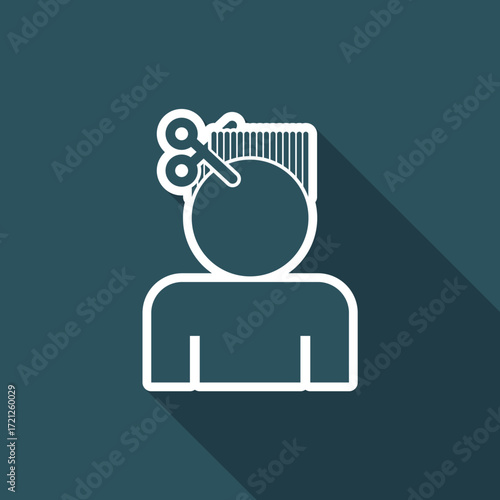 Vector illustration of single isolated hairdresser icon