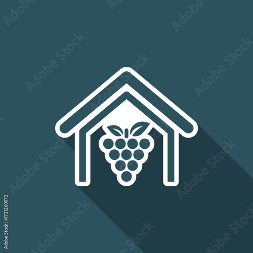 Vector illustration of single isolated wine farm icon
