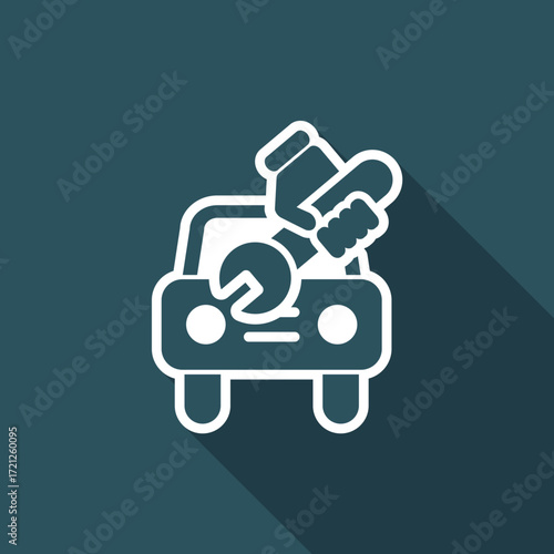 Vector illustration of single isolated car repair icon