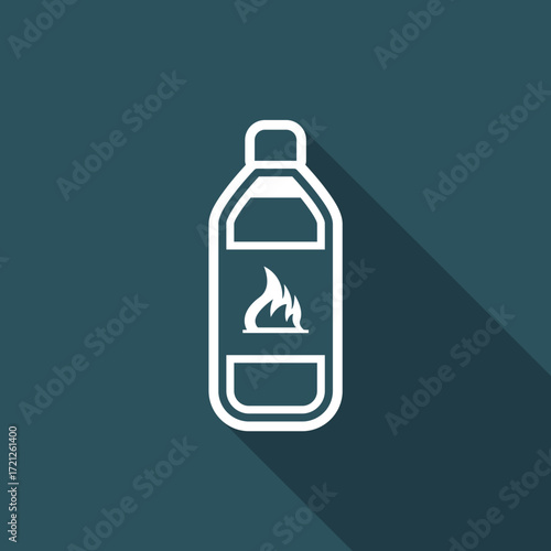 Vector illustration of single isolated flammable bottle icon