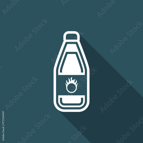 Vector illustration of single isolated danger bottle icon