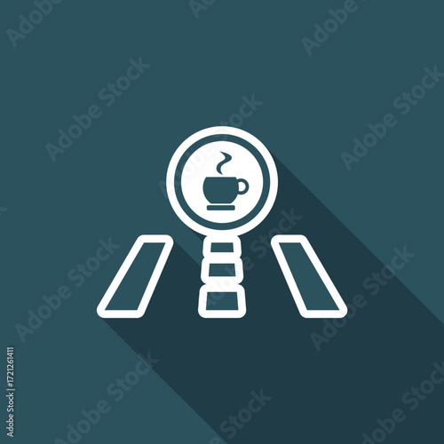 Vector illustration of single isolated coffee road icon