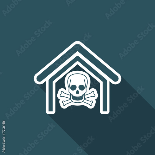 Vector illustration of single isolated skull icon