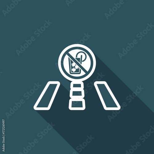 Vector illustration of single isolated drink or drive icon