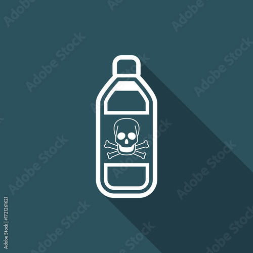 Vector illustration of single isolated dangerous bottle icon