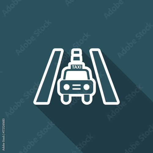 Vector illustration of single isolated taxi icon