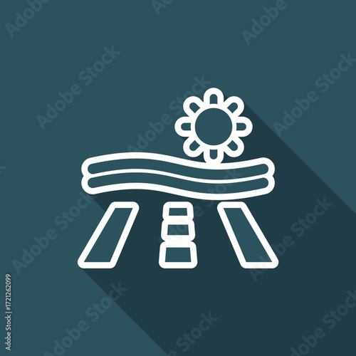 Vector illustration of single isolated sea road icon